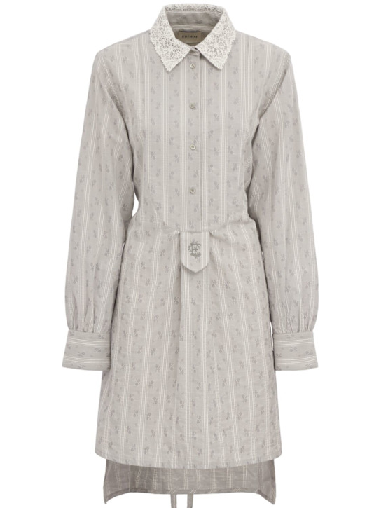 ERDEM - Ditsy striped cotton long sleeve dress