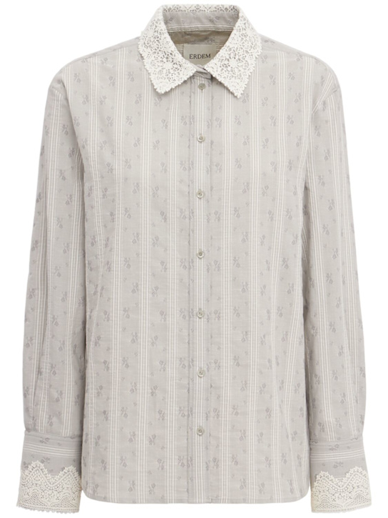 ERDEM: Ditsy striped cotton shirt