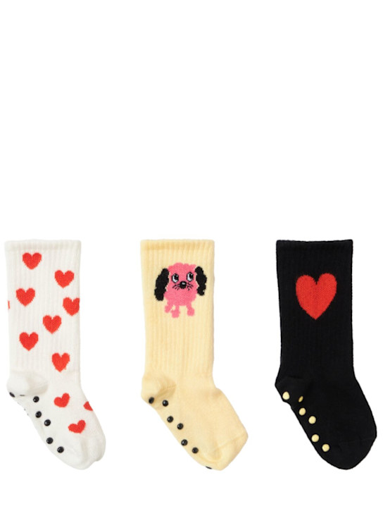 Mini Rodini - Set of 3 cotton blend jacquard socks
