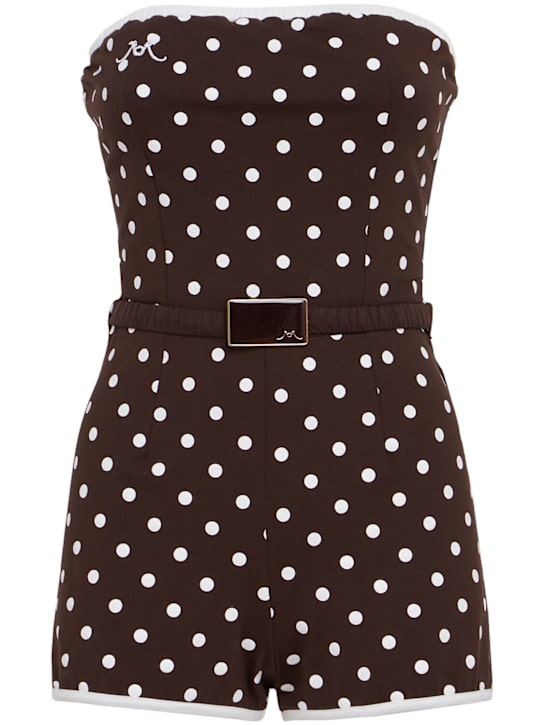 ROWEN ROSE - Polka dotted bustier playsuit