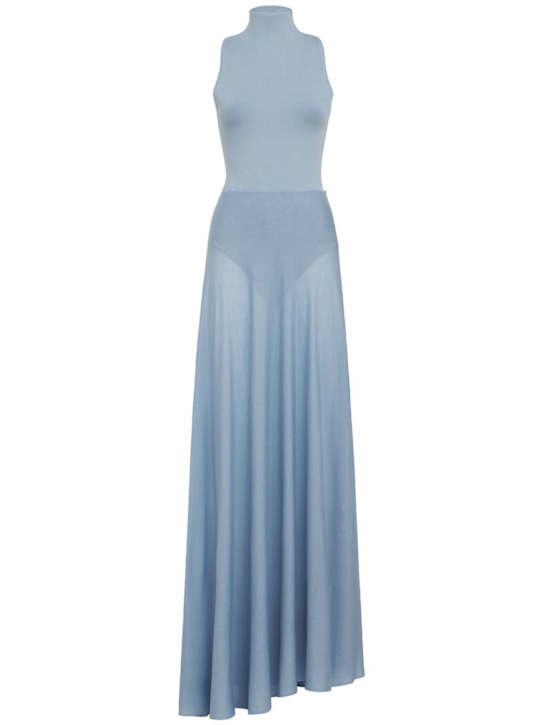 AMIYA: Sirena sleeveless turtleneck long dress