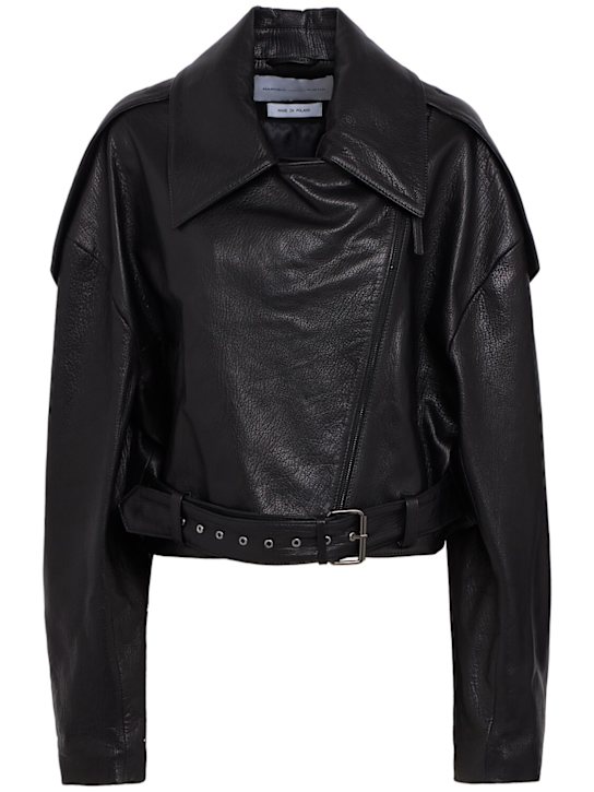 MARCELL PUSTUL - Oversize leather biker jacket