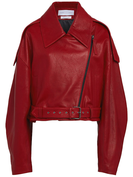 MARCELL PUSTUL - Oversize leather biker jacket