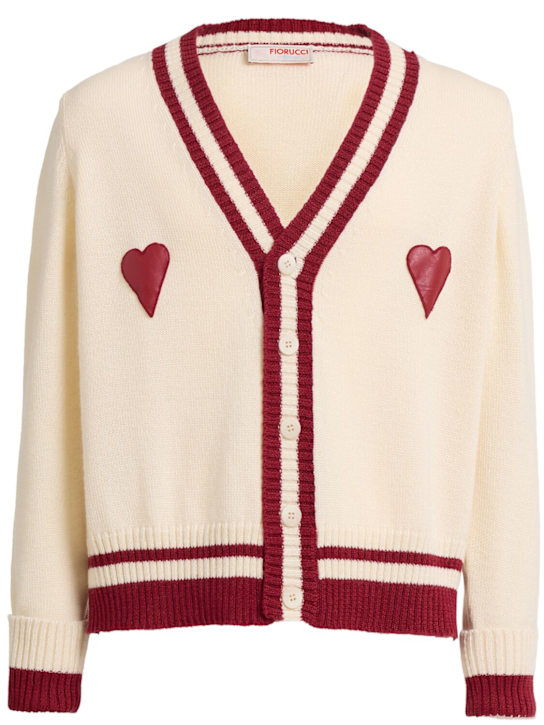 FIORUCCI - Double heart wool cardigan