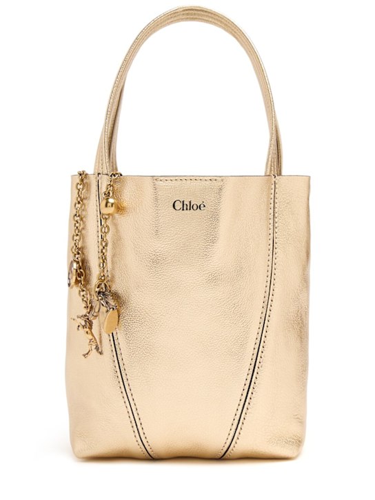 Chloé - Spin metallic leather top handle bag
