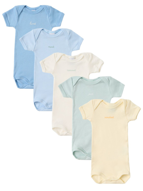 Petit Bateau - Set of 5 printed cotton bodysuits