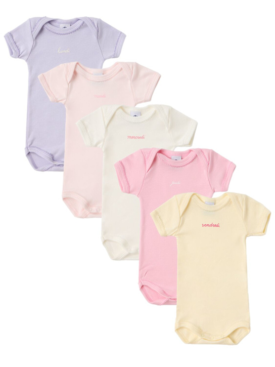 Petit Bateau - Set of 5 printed cotton bodysuits