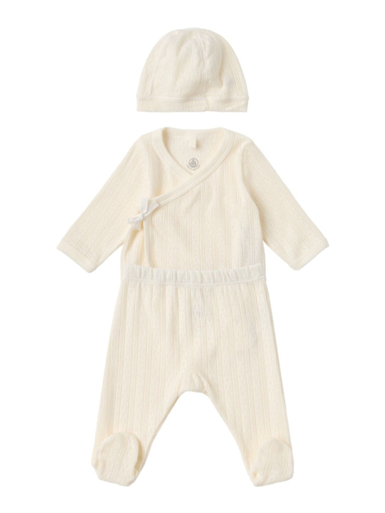 Petit Bateau: Printed cotton jersey top, pants and hat