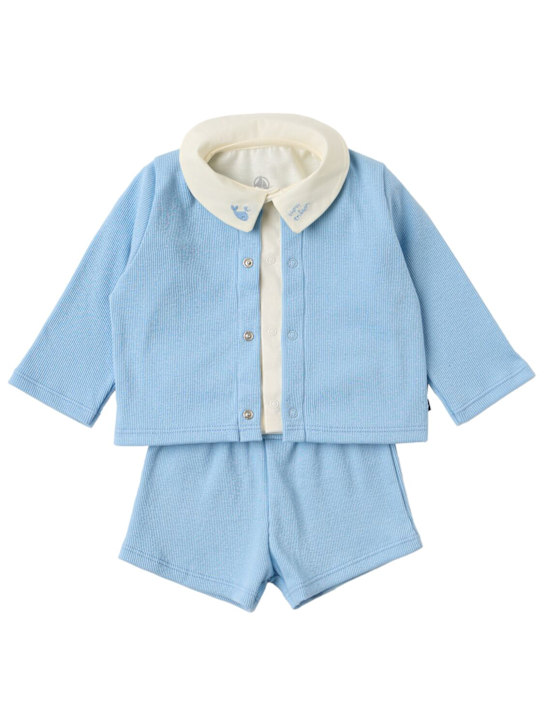 Petit Bateau: Cotton jersey t-shirt, cardigan & pants
