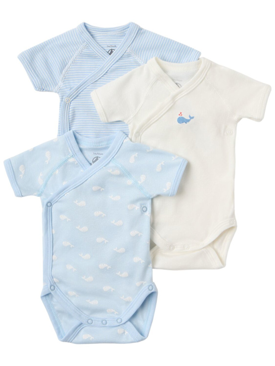 Petit Bateau - Set of 3 printed cotton bodysuits