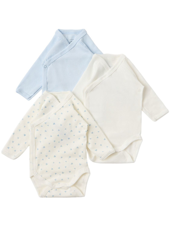 Petit Bateau - Set of 3 printed cotton bodysuits