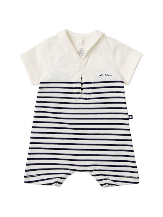 Petit Bateau - Sailor printed cotton jersey romper
