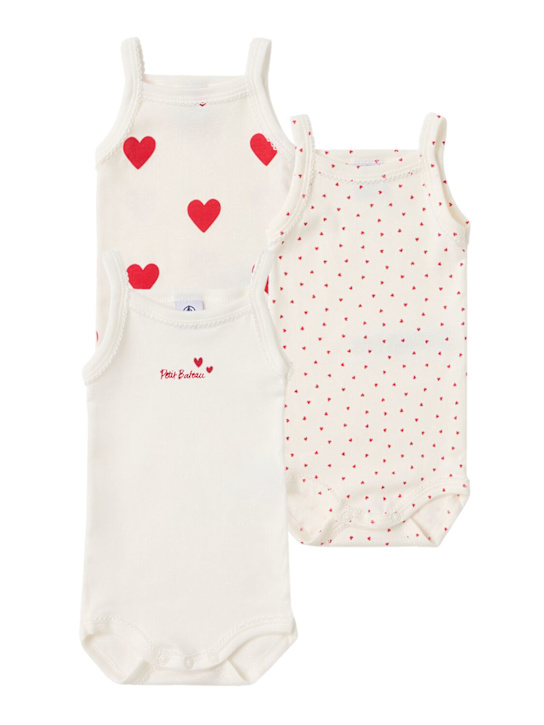 Petit Bateau - Set of 3 printed cotton bodysuits