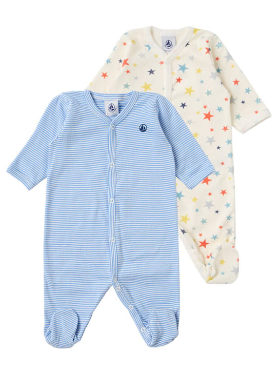 Petit Bateau: Set of 2 cotton jersey rompers