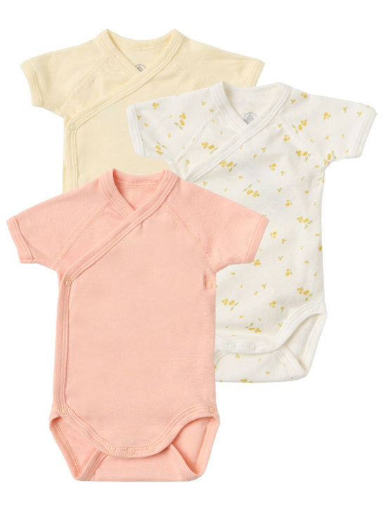 Petit Bateau - Set of 3 printed cotton bodysuits