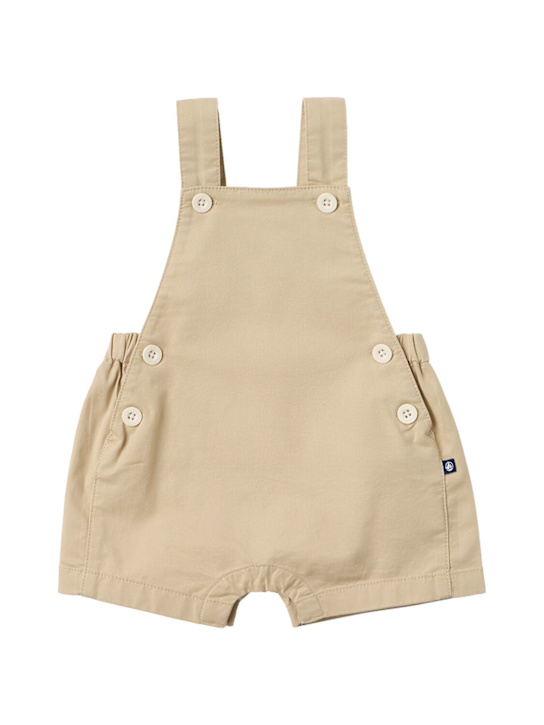 Petit Bateau: Cotton blend twill overalls