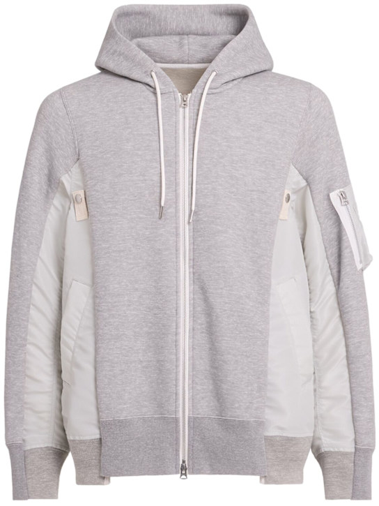 Sacai - Hoodie aus Fleece und Nylontwill
