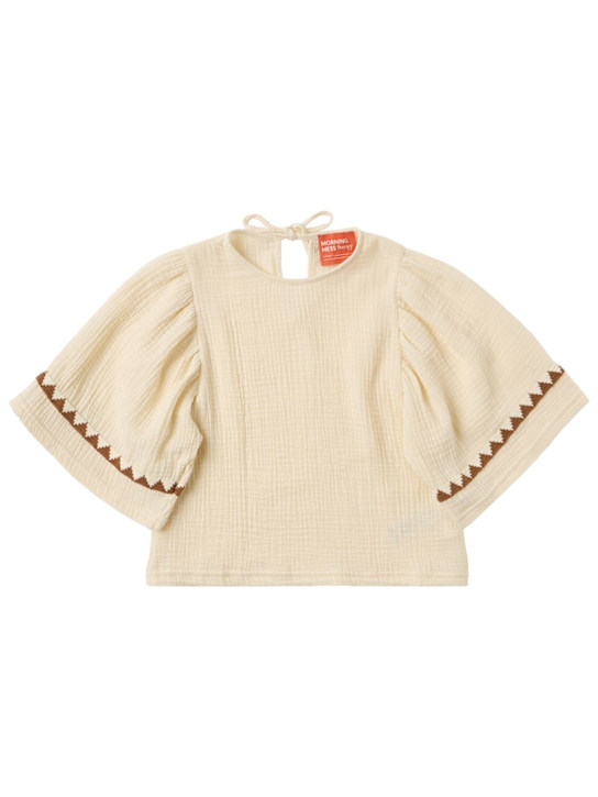 MORNING MESS THERAPY - Embroidered cotton t-shirt