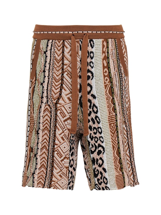 Laneus - Knitted cotton blend shorts