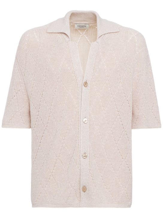 Laneus - Knit cotton polo shirt