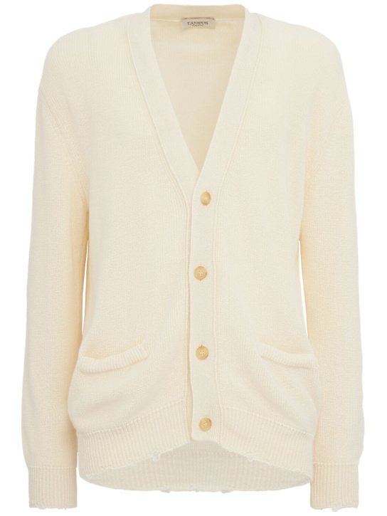 Laneus - Knitted cotton boxy fit cardigan