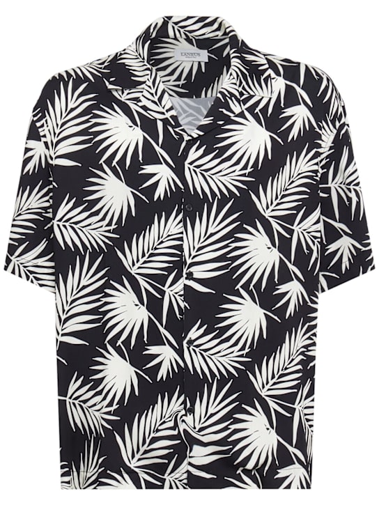 Laneus: Printed viscose bowling shirt