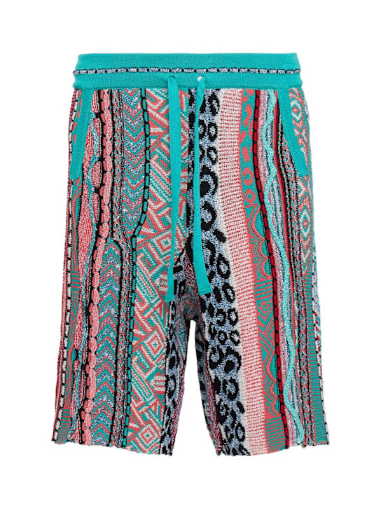 Laneus: Knitted cotton blend shorts