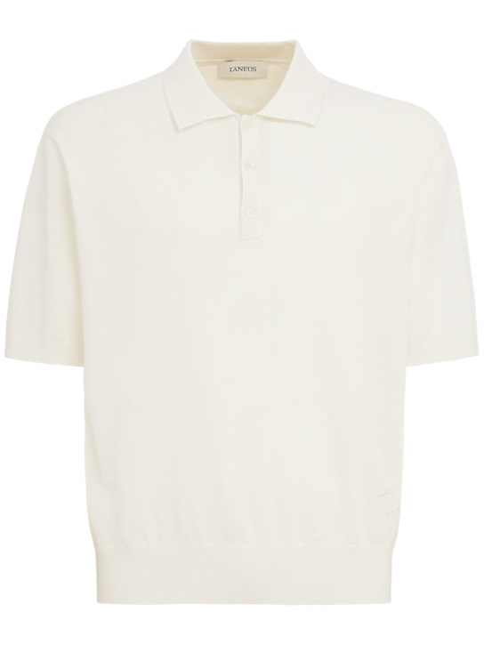 Knitted cotton polo shirt
