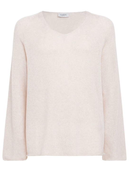 Laneus: Cotton v-neck knit sweater