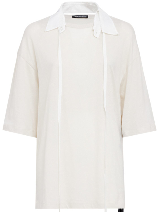 Ann Demeulemeester - Agapi cotton t-shirt w/ collar detail