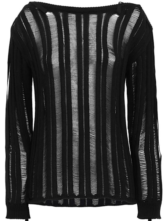 Ann Demeulemeester - Gala cotton blend cropped sweater