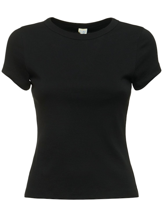 Flore Flore: T-shirt Car Baby Tee in cotone organico a costine