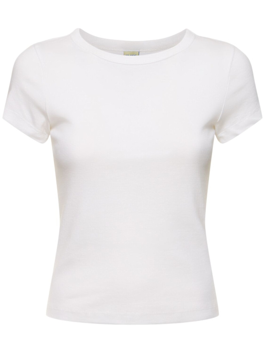 Flore Flore: T-shirt en coton biologique côtelé Car Baby Tee