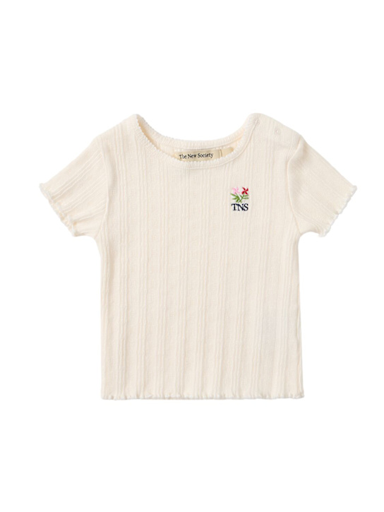 The New Society - Printed cotton blend t-shirt