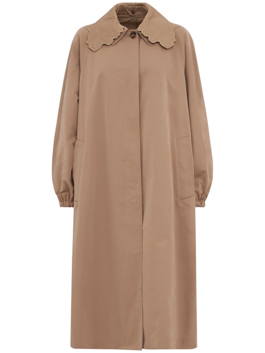 FABIANA FILIPPI: Long trench coat w/ embroidered collar