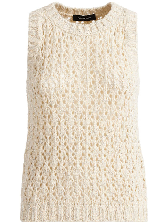 FABIANA FILIPPI: Sequined diamond stitch tank top