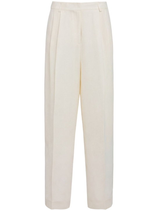FABIANA FILIPPI - Double-pleat viscose & linen wide pants