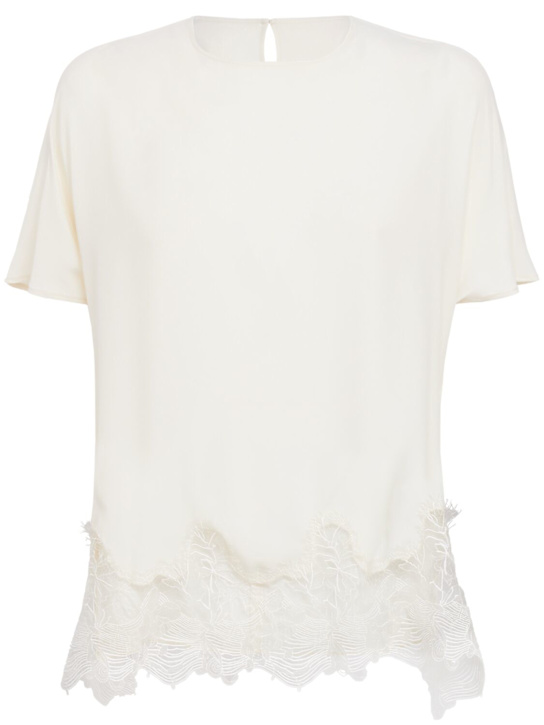 FABIANA FILIPPI: Crepe de chine top w/ lace