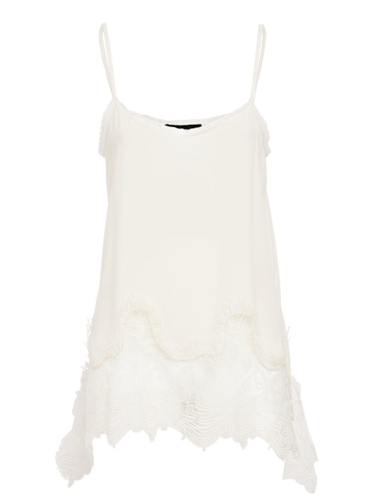 FABIANA FILIPPI - Crepe de chine camisole top w/ lace