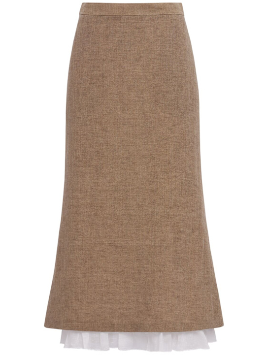 LUISA SPAGNOLI: Trionfo linen midi skirt