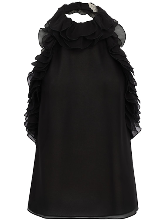 LUISA SPAGNOLI - Benestare sheer silk halter top