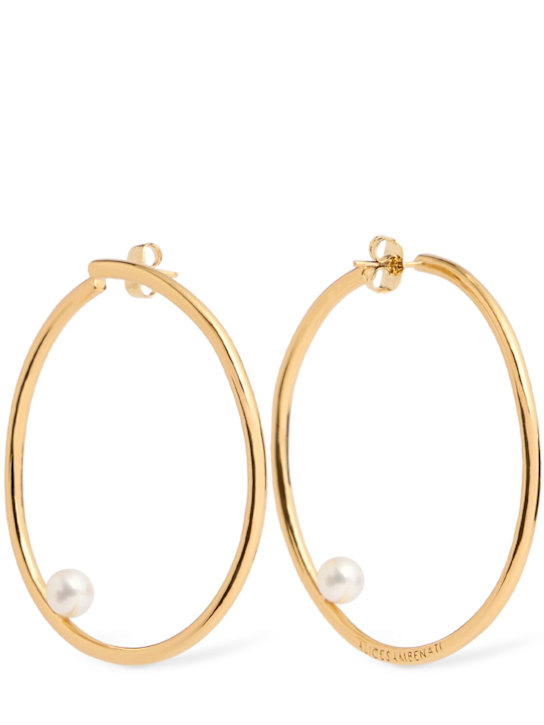 ALICE SAMBENATI: Large Hula Hoop pearl earrings