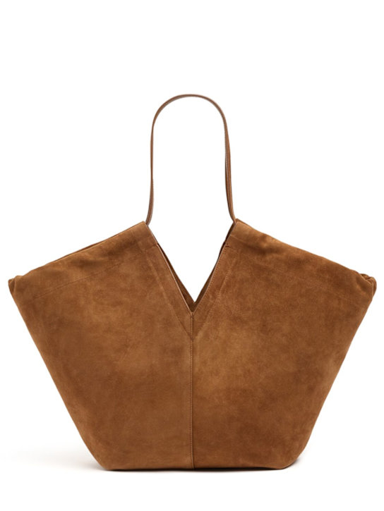 TIME - Eclipse ruched suede tote bag