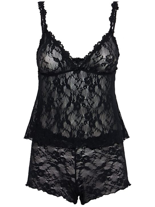 Stretch lace camisole & shorts set