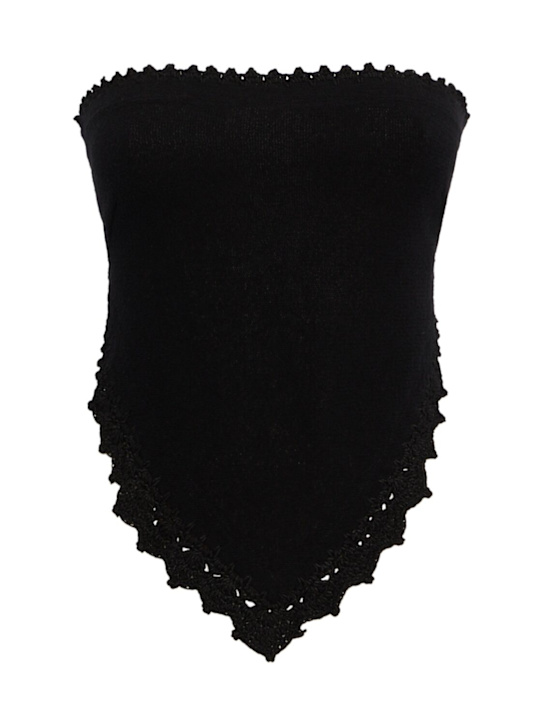 THE MANNEI - Strapless top with crochet trim
