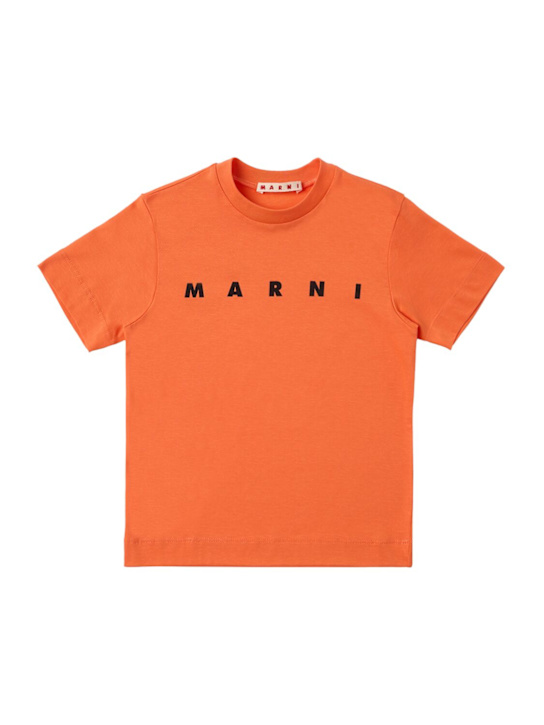 Marni Junior: Cotton logo t-shirt