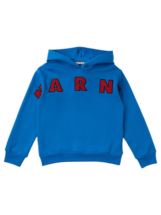 Marni Junior: Cotton logo sweatshirt hoodie