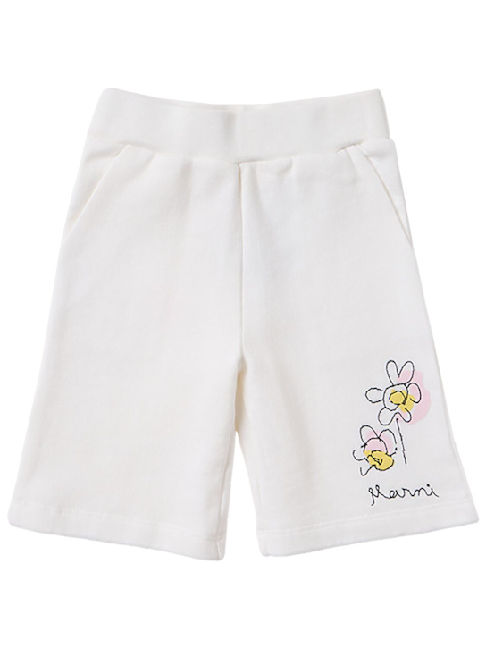 Marni Junior - Flower detail cotton shorts