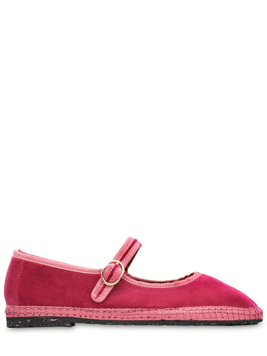 FLABELUS: Frances velvet Mary Jane flats