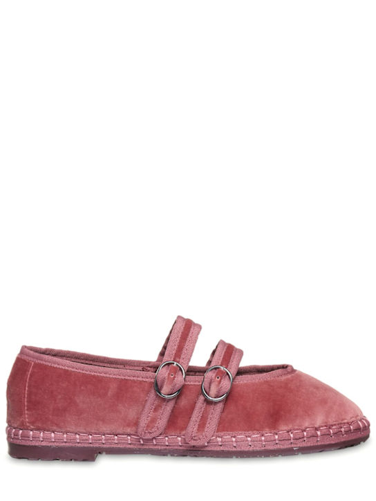FLABELUS - Claire velvet Mary Jane flats